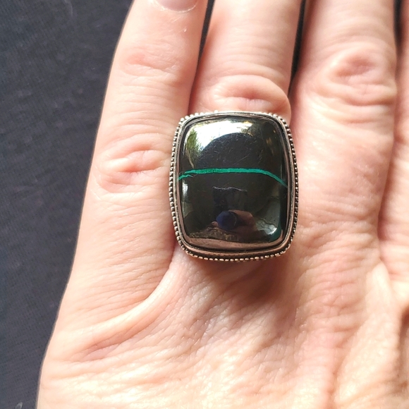 New Unique Chrysocolla 925 Silver Ring. - Picture 14 of 16